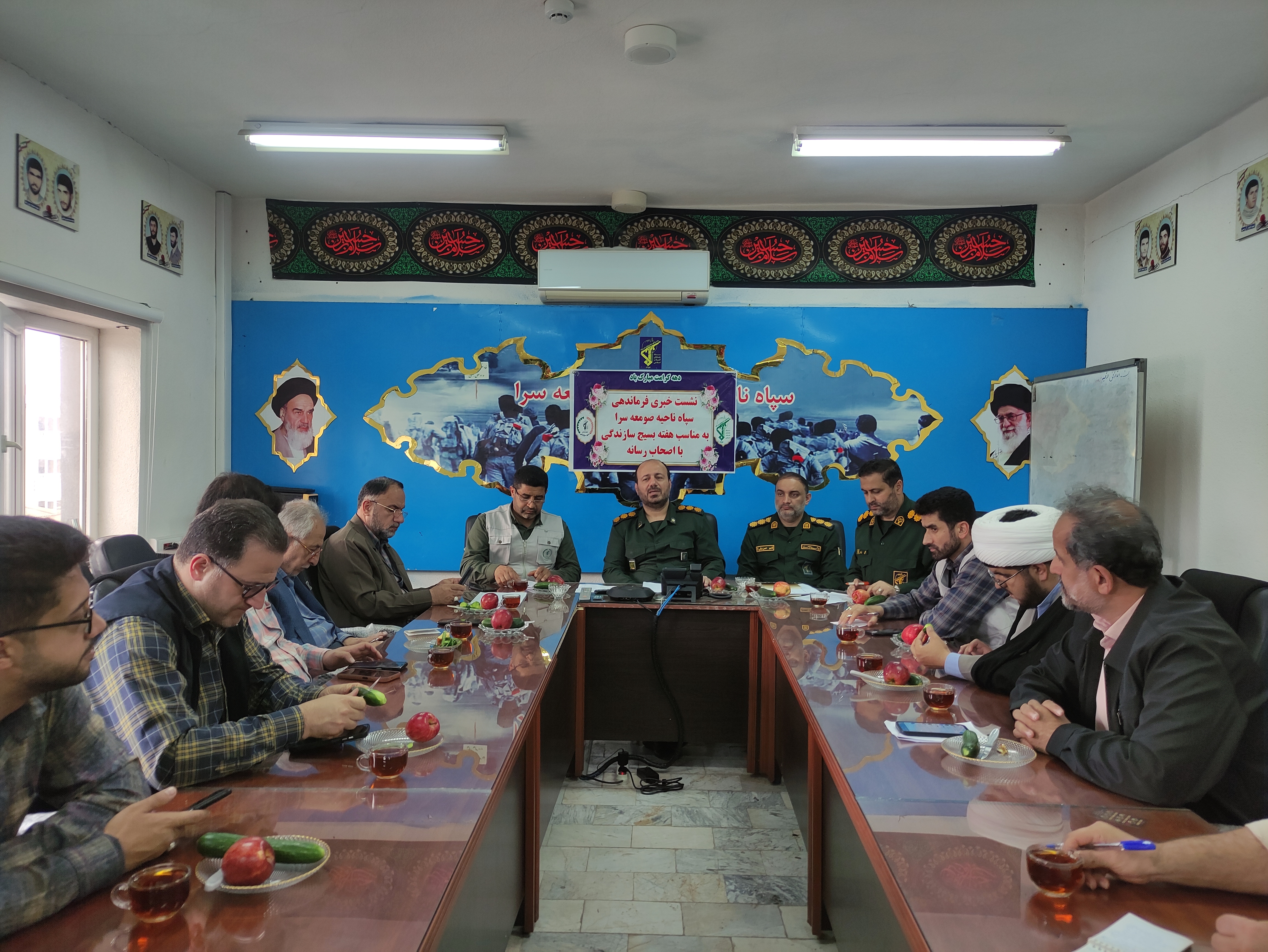 نشست خبری فرمانده سپاه شهرستان صومعه‌سرا ریحانه حیدری پانای گیلان صومعه‌سرا 