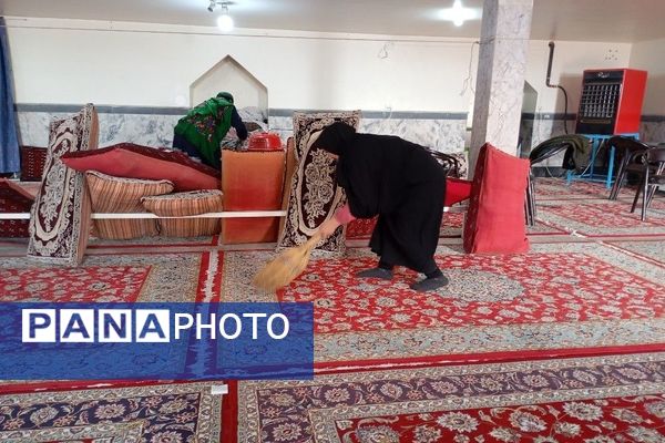 غبارروبی مساجد و استقبال از ماه پر برکت رمضان در شهر بار