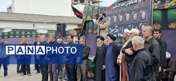 دسته‌روی بسیجیان عزادار حسینی در محمودآباد