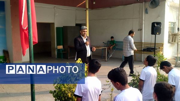 هفته تربیت‌بدنی و ورزش در صف صبحگاهی مدرسه جوادالائمه