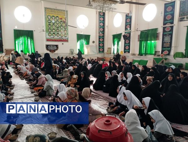 مراسم ولادت حضرت فاطمه زهرا در مهدیه صاحب زمان روستای دهنو شهرستان خلیل آباد