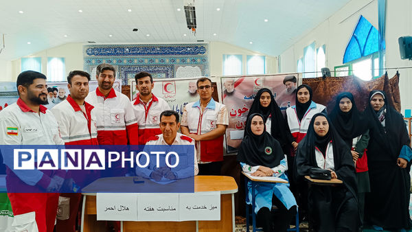 حضور امدادگران و کارکنان جمعیت هلال احمر در نماز عبادی، سیاسی جمعه شهرستان مارگون