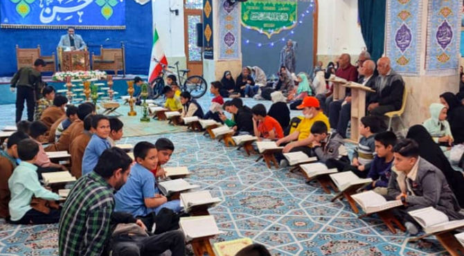 مراسم ولادت امام حسن(ع) و محفل انس با قرآن در آستان علی ابن حمزه(ع)