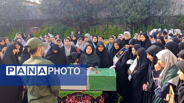 هوای عطرآگین مدرسه با حضور شهید گمنام