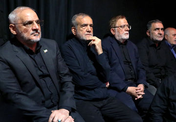 حضور پزشکیان در مراسم گرامیداشت سپهبد شهید باقری