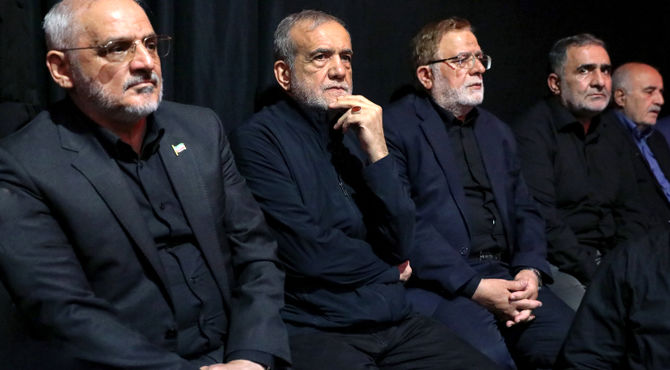 حضور دکتر پزشکیان در مراسم گرامیداشت سپهبد شهید باقری
