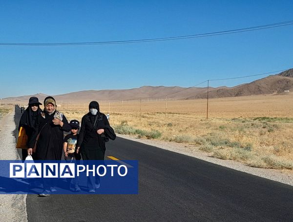 پیاده‌روی زائران جامانده ازحرم رضوی در شهرستان بام و صفی آباد