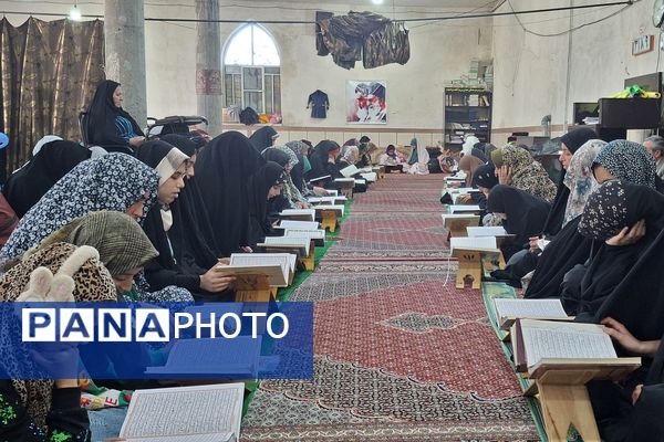 اعتکاف دانش‌آموزان دختر نوجوان در مسجد علی‌بن‌ابی‌طالب(ع) روستای ملاانبار
