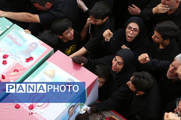 تشییع پیکرهای مطهر 8 شهید جنایات رژیم صهیونیستی در قم