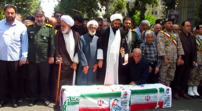 مراسم تشییع پیکر مطهر شهید «مهران منوری» در فومن
