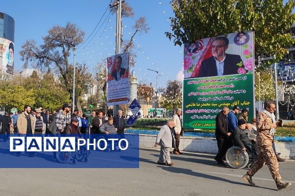 وداع با پیکر جانباز شهید، عبدالحسین خاکشور در شهرستان شیروان