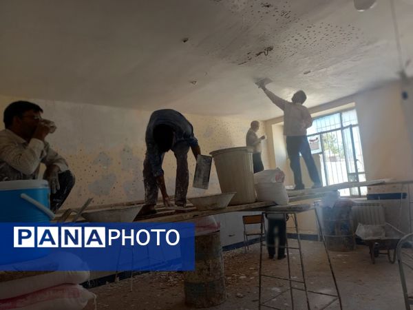 بازسازی و ترمیم دیوارهای فرسوده دبستان شهید نجفی فدافن