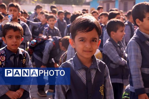 صبحگاه دانش‌آموزی در دبستان قلمچی گرگان