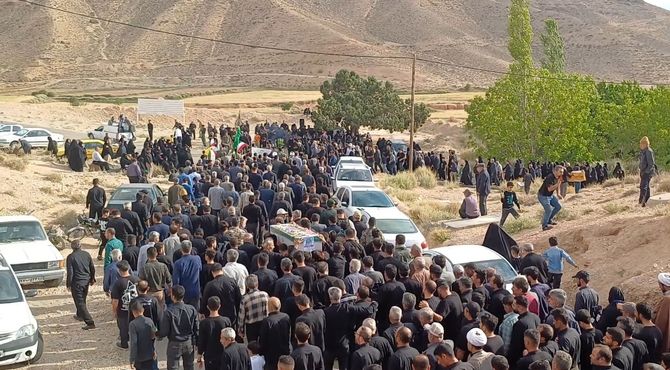 مراسم تشییع پیکر شهید «ابوالفضل شهباز» در دیباج