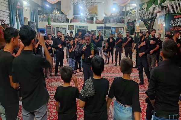 مراسم عزاداری شب تاسوعای حسینی در مسجد جامع شهر بار