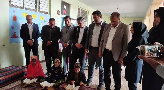 افتتاح هفته کتاب‌خوانی در مدرسه کرچی بندرگنک