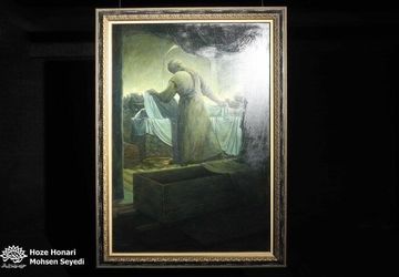 تابلوی «وداع آخر» در شب شهادت دختر نبی(ص) رونمایی شد

