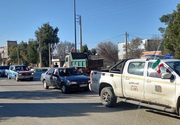 مراسم رژه خودرویی در شهرستان هلیلان برگزار شد 