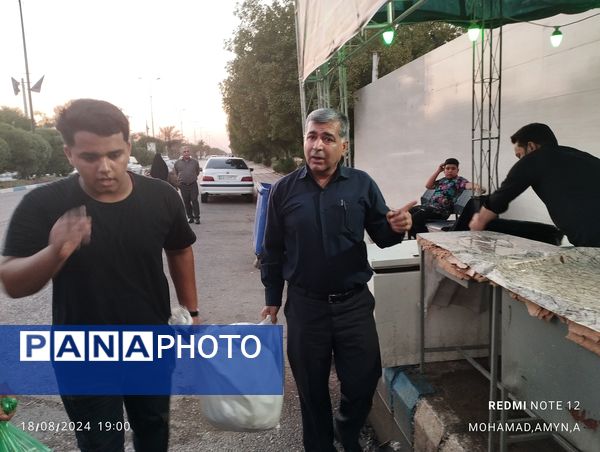 بازدید سرپرست سازمان دانش‌آموزی خوزستان از روند فعالیت‌ها و خدمات‌رسانی به زوار اربعین حسینی در منطقه بستان