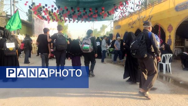 پیاده روی پرشور اربعین حسینی از جاده نجف تا کربلا