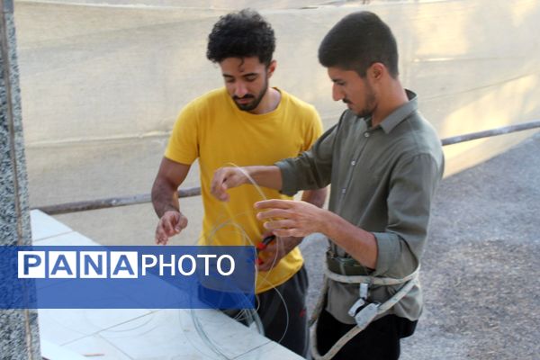 آماده‌‌‌سازی هیات مکتب‌‌‌الزهرا برای عزاداری محرم حسینی در حاجی‌‌‌آباد