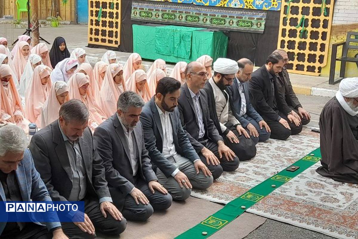 روز معنویت در مدرسه محدثه شاهد ورامین؛ از نماز باران تا زنگ عتبات عالیات