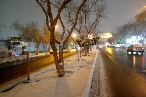 بارش برف در شهر مشهد 