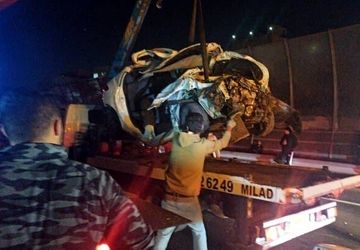 مرگ 2 جوان در حادثه واژگونی پژو ۲۰۶ در بزرگراه حکیم