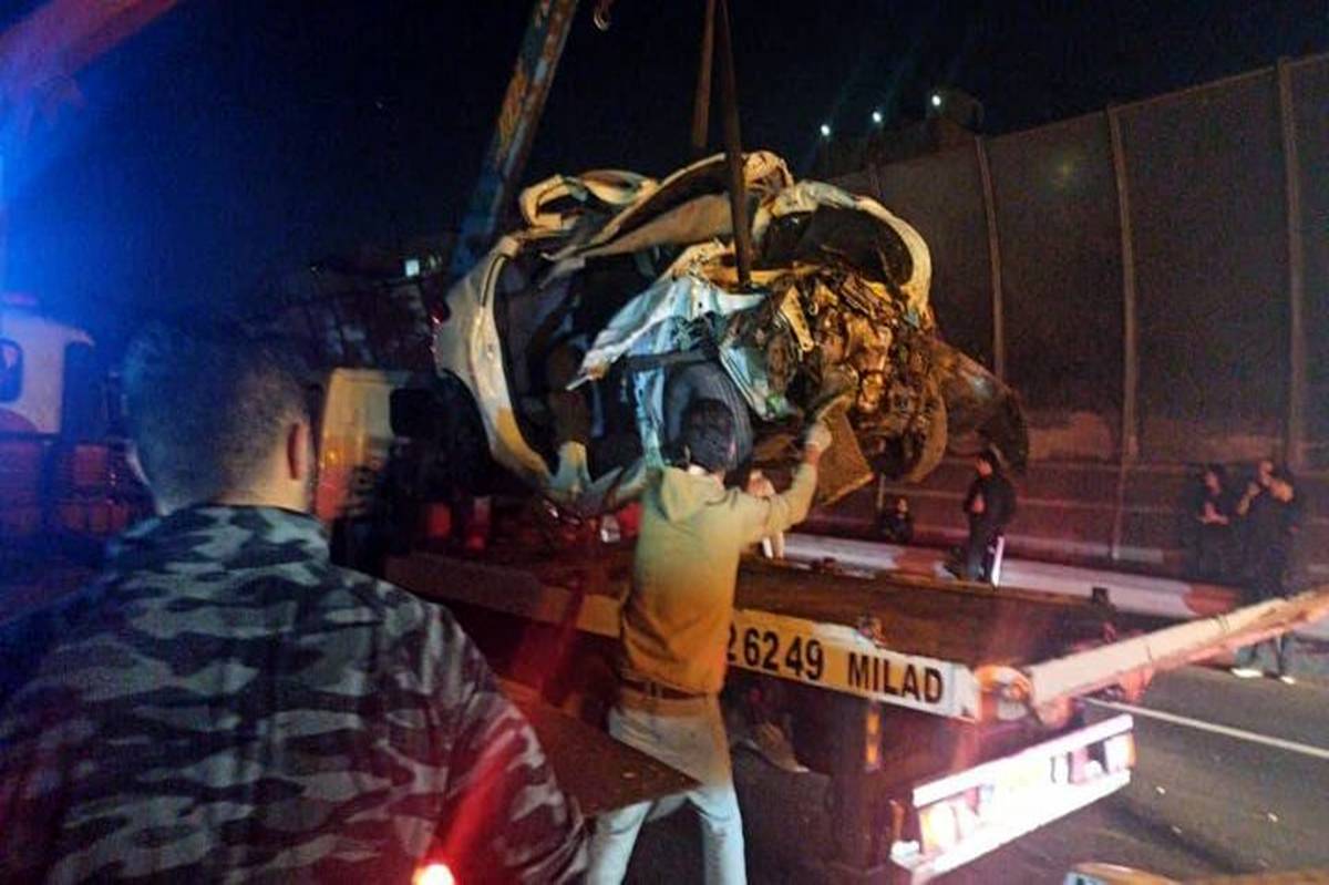 مرگ 2 جوان در حادثه واژگونی پژو ۲۰۶ در بزرگراه حکیم