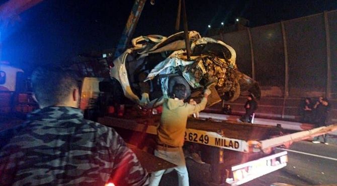 مرگ 2 جوان در حادثه واژگونی پژو ۲۰۶ در بزرگراه حکیم