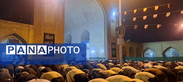 مراسم وداع با شهید امنیت هادی میرآبادی در مسجد جامع شهرستان نیشابور 