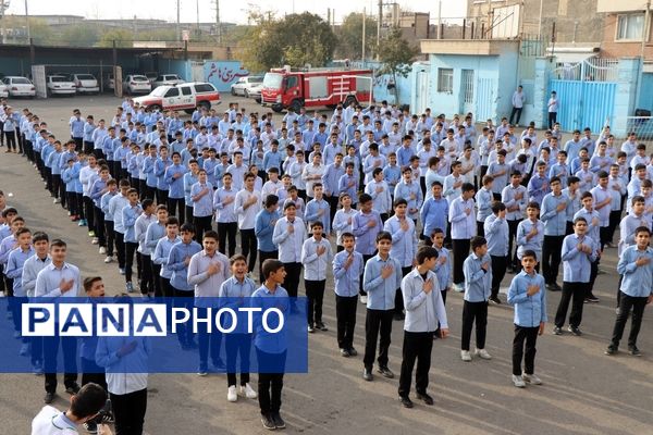 مانور زلزله و ایمنی در ناحیه یک بهارستان