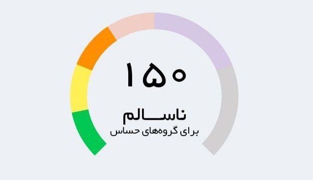 اعلام شاخص آلودگی هوا در شهرهای صنعتی تا ساعت ۱۸ امروز