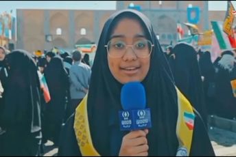 حضور پرشور دانش آموزان یزدی در راهپیمایی ۱۳ آبان