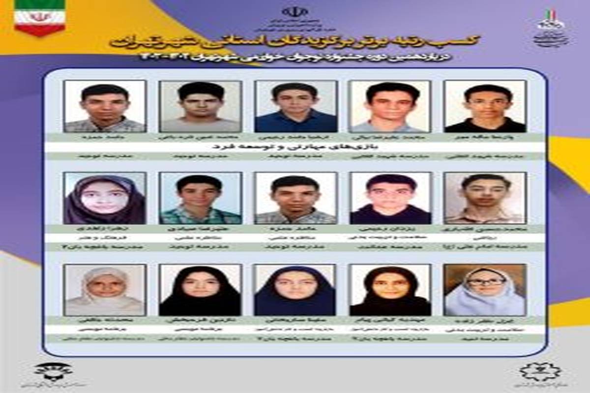 افتخارآفرینی دانشآموزان با نیازهای ویژه شهر تهران در جشنواره ملی نوجوان خوارزمی