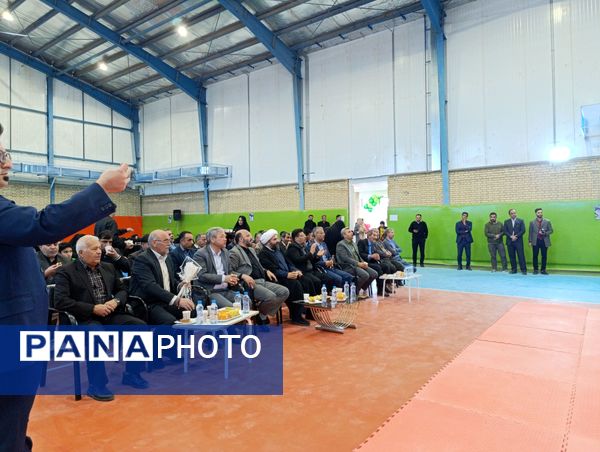 افتتاح سالن ورزشی زنده یاد حاج محمدرضا خان طاهریان در خلیل آباد 