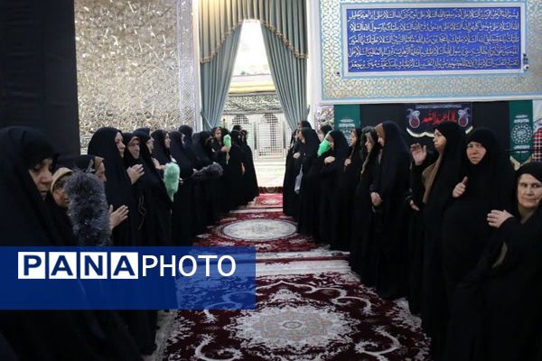اجتماع خادمین حرم بی بی سکینه خاتون(س) در گلزار شهدا و حرکت به سوی حرم اُخت الرضا (ع)