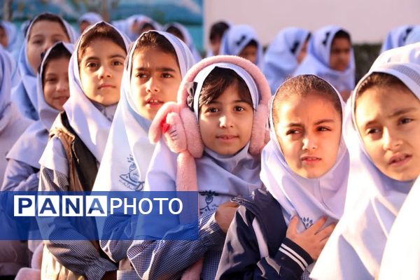 صبحگاه دانش در دبستان رجبی گرگان