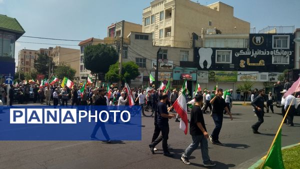 حضور پرشور مردم فردیس در راهپیمایی اعلام انزجار  از اقدام تروریستی رژیم صهیونسیتی 