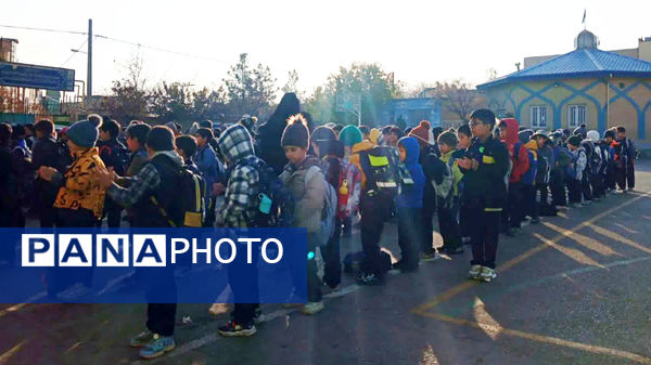 مراسم صبحگاهی شاد و متفاوت در دبستان پسرانه فطرت