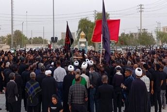 عزاداری و تجدید بیعت هیات‌های مذهبی شهرستان پارسیان با رهبر انقلاب