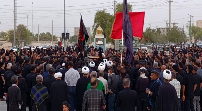 عزاداری و تجدید بیعت هیات‌های مذهبی شهرستان پارسیان با رهبر انقلاب