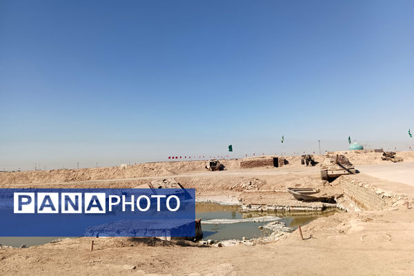 قدم گذاشتن دانش‌آموزان رباط‌کریم بر خاک پاک شلمچه