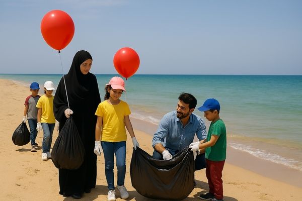 «زمین، خانه ما»؛ پاکسازی ساحل با حضور کودکان در پارک دولت