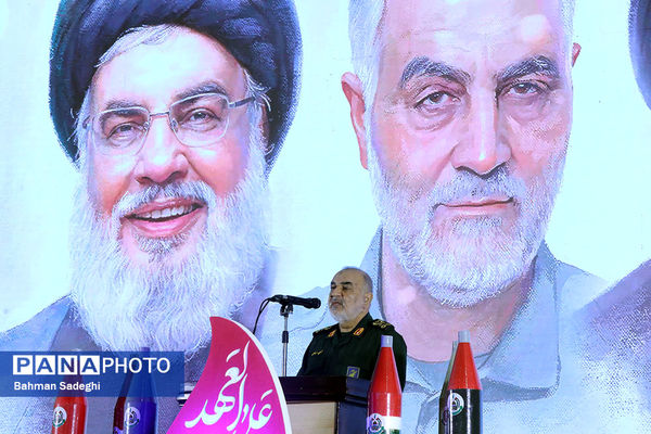 مراسم گرامیداشت شهید سیدحسن نصرالله همزمان با تشییع شهدا در لبنان - تهران