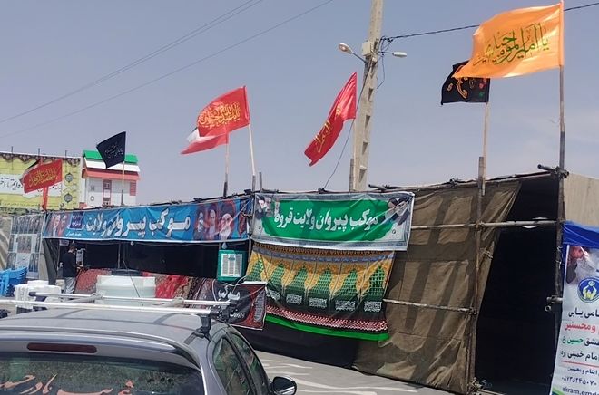 برپایی موکب پیروان ولایت در شهرستان قروه برای خدمت‌رسانی به زائران کربلا