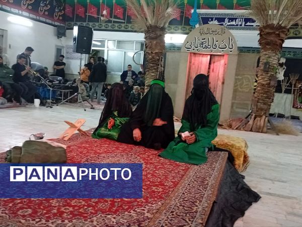 اجرای نمایش و شبیه خوانی دهه فاطمیه در تکیه ابوالفضلی روستای فدافن