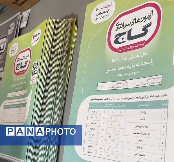 برگزاری آزمون بزرگ گاج با مجوز آموزش و پرورش در شهرستان شیروان