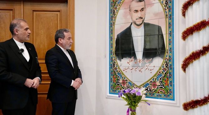 نماد یادبود شهید امیرعبداللهیان در مسکو رونمایی شد