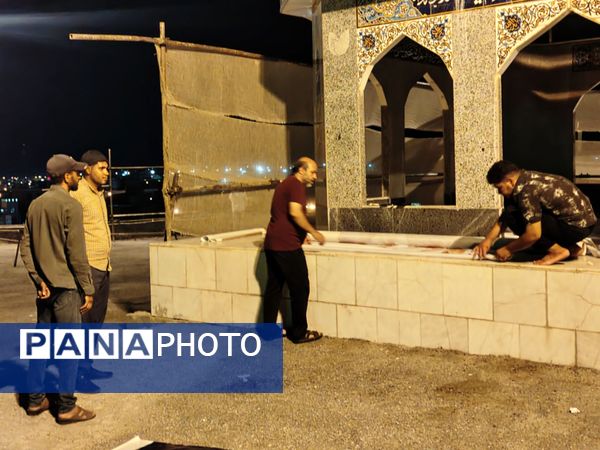 آماده‌‌‌سازی هیات مکتب‌‌‌الزهرا برای عزاداری محرم حسینی در حاجی‌‌‌آباد